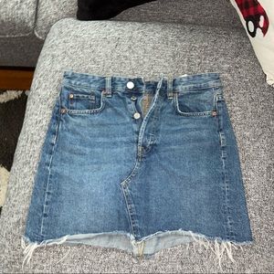 Worn once; H&M denim button up skirt